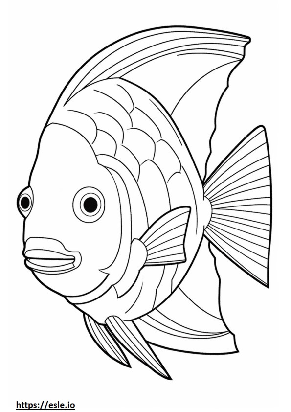 Peixe Borboleta Kawaii para colorir
