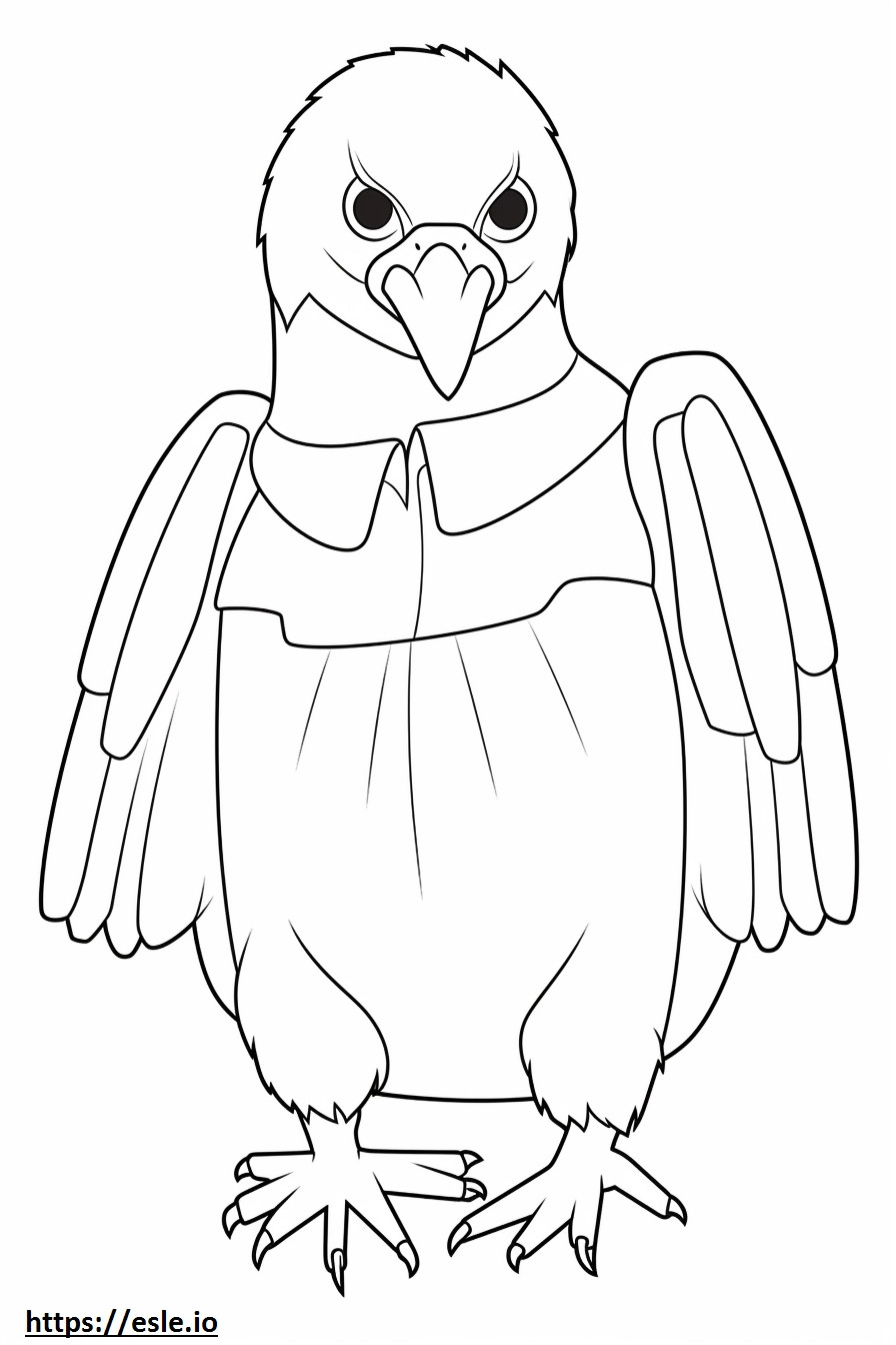 Cinereous Vulture Kawaii coloring page