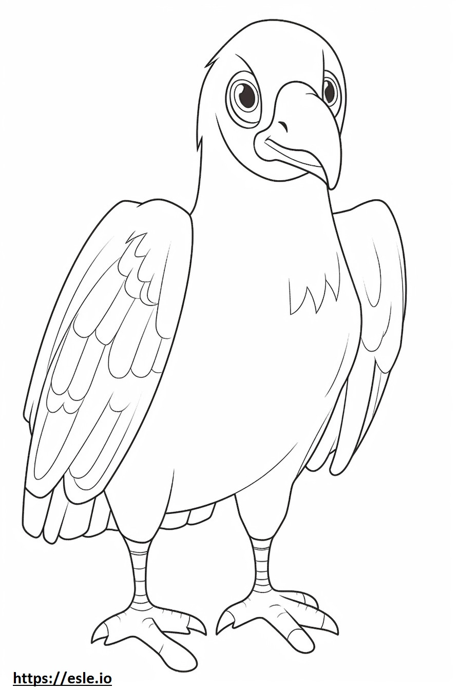 Cinereous Vulture Kawaii värityskuva