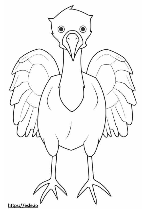 Avvoltoio cinereo Kawaii da colorare