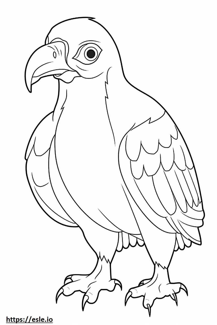 Cinereous Vulture Kawaii coloring page