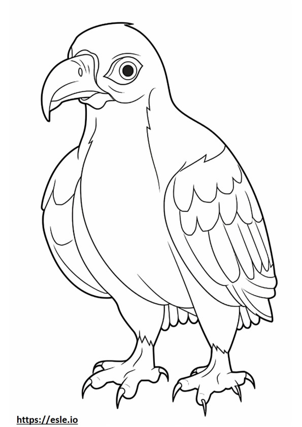 Cinereous Vulture Kawaii de colorat