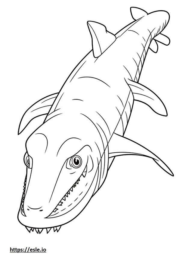 クサリザメ（サメ）かわいい ぬりえ - 塗り絵