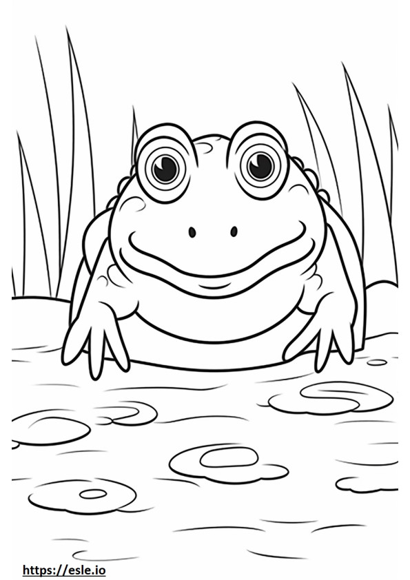 Marsh Frog Kawaii värityskuva