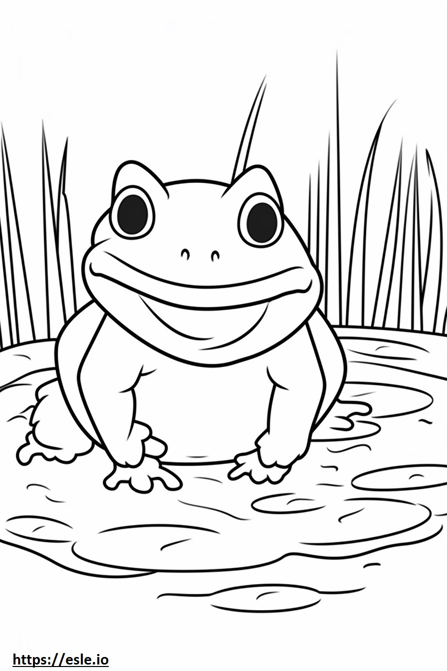 Marsh Frog Kawaii szinező