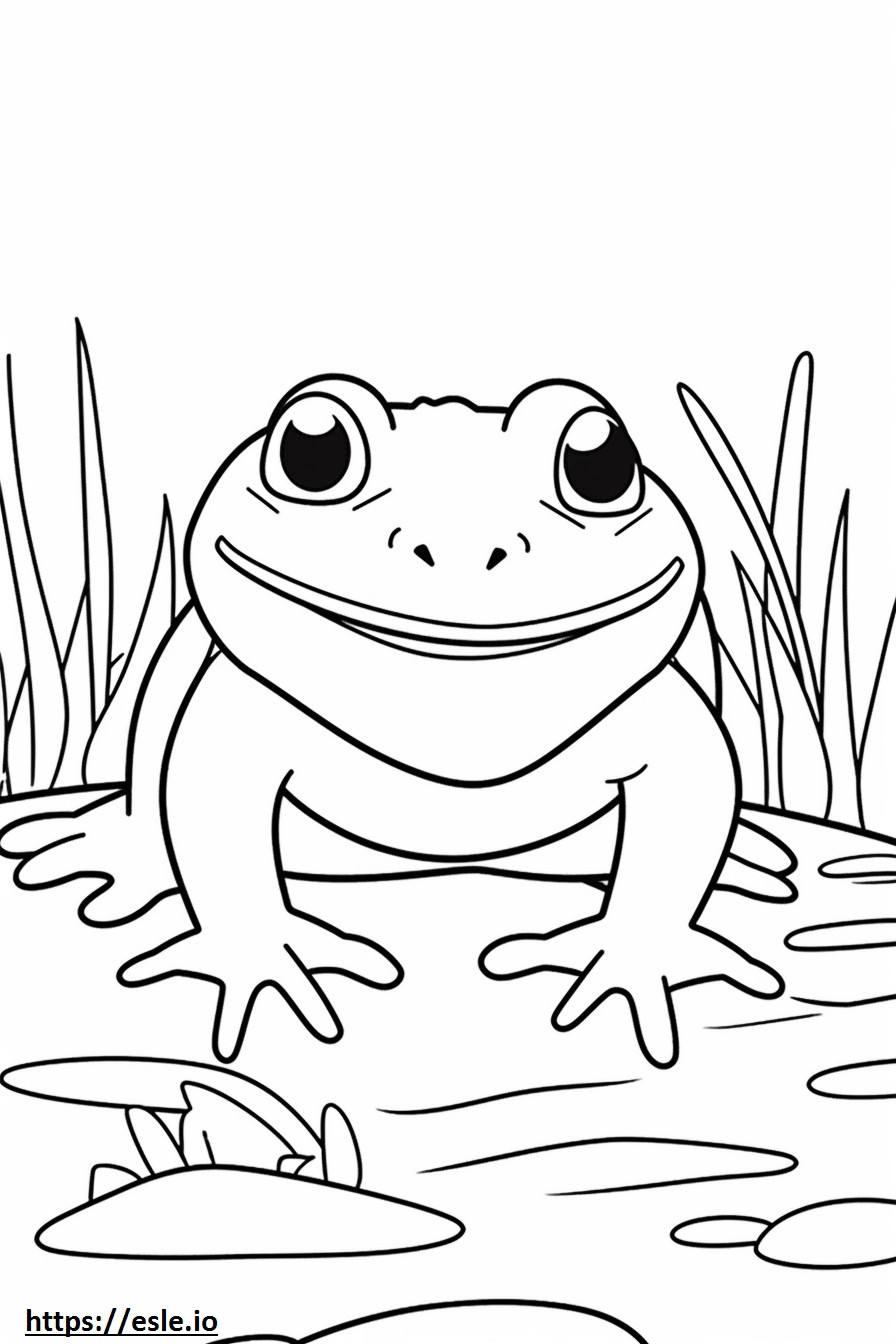 Marsh Frog Kawaii coloring page