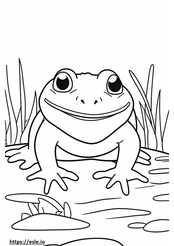 Marsh Frog Kawaii coloring page