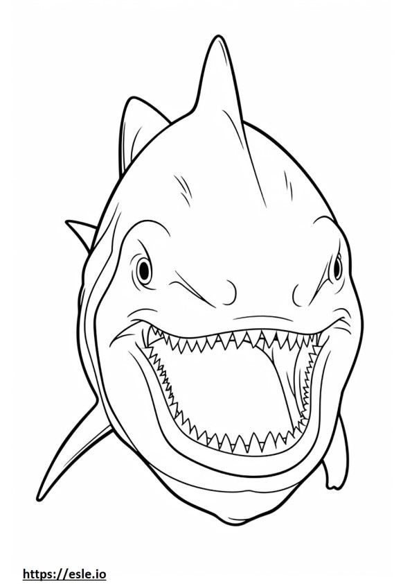 Shark face coloring page