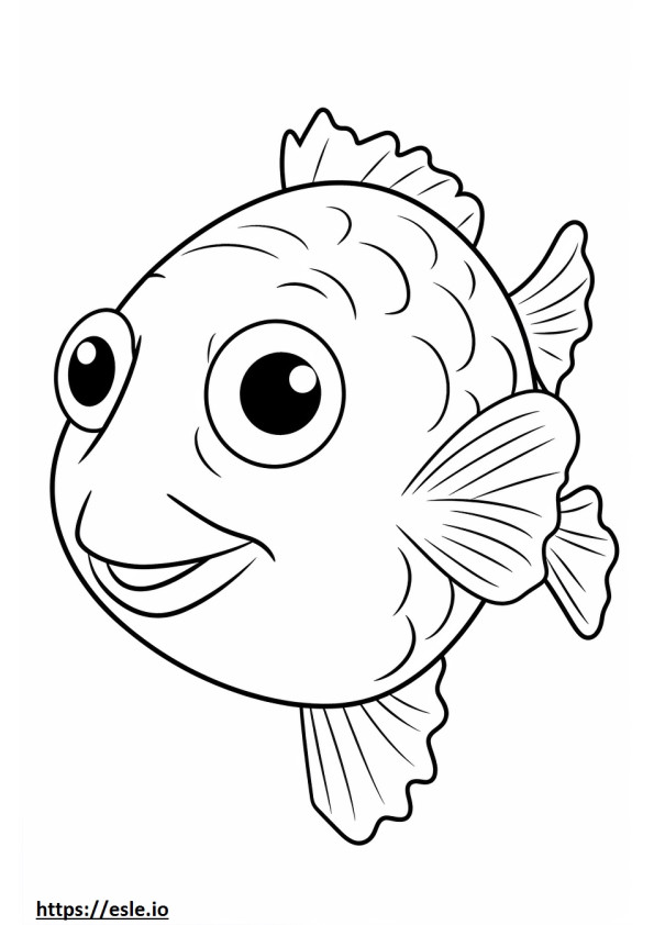 Pufferfish koko vartalo värityskuva