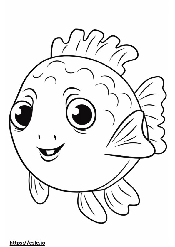 Pufferfish full body coloring page