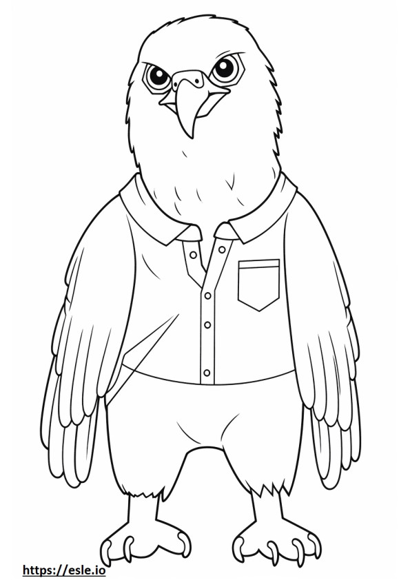 Falco pecchiaiolo Kawaii da colorare