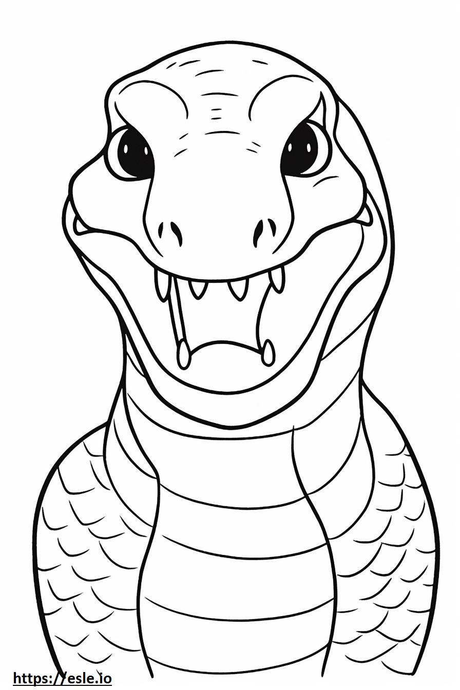 北水蛇の顔 ぬりえ - 塗り絵