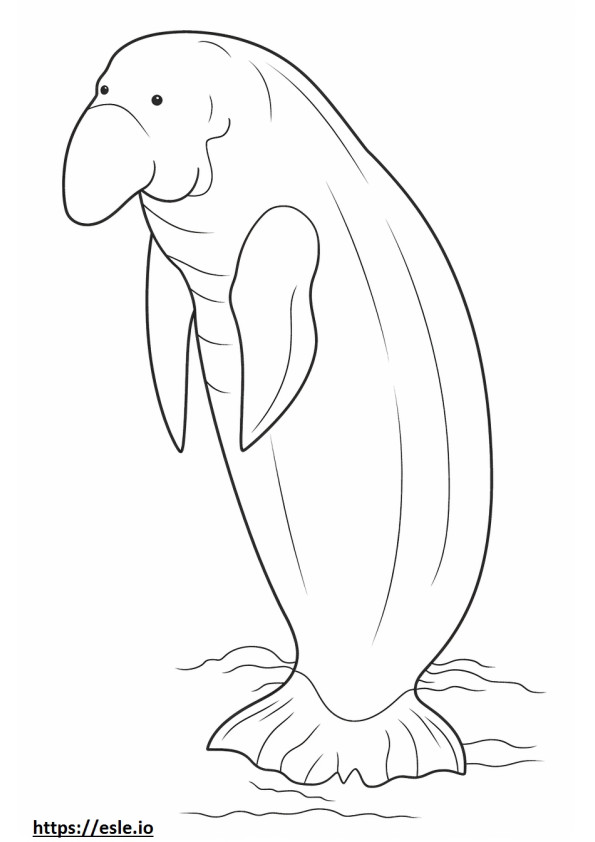 Dugong full body coloring page