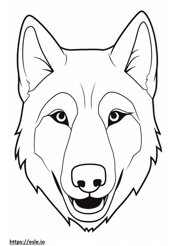 Saarlooswolfhond gezicht kleurplaat