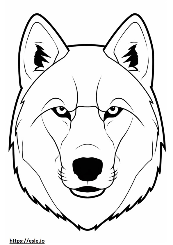La faccia del cane lupo di Saarloos da colorare