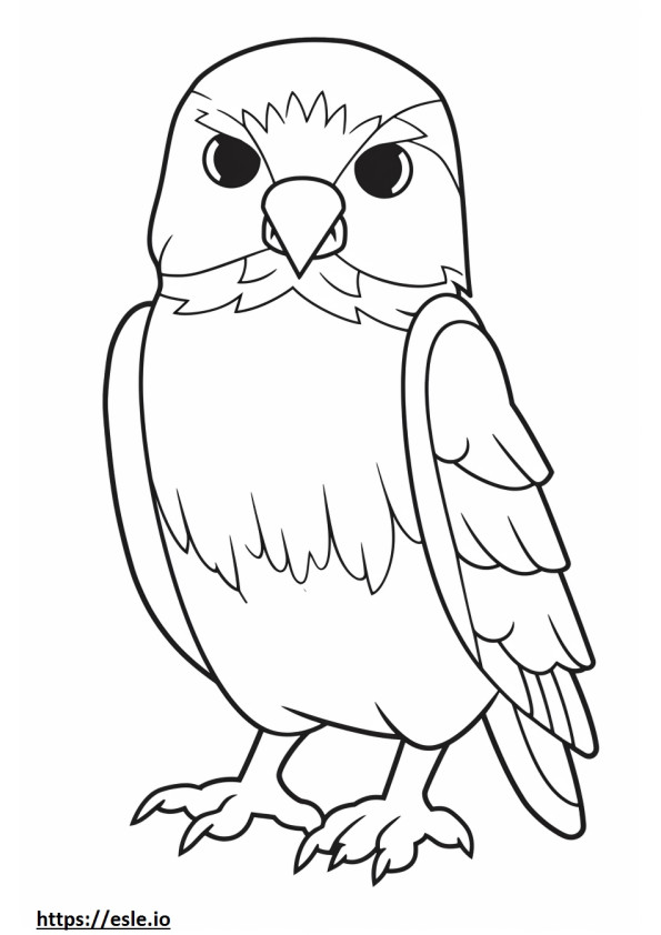 Falco Kawaii da colorare