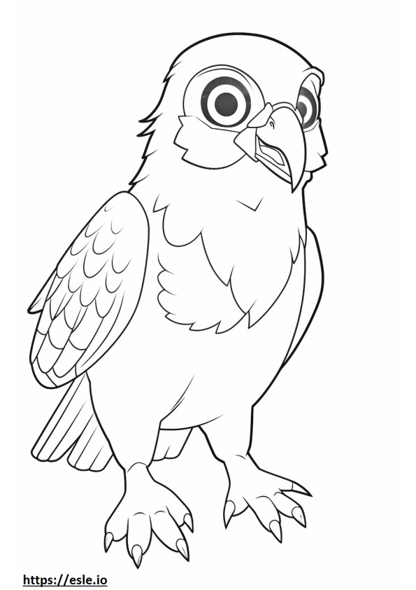 Falco Kawaii da colorare