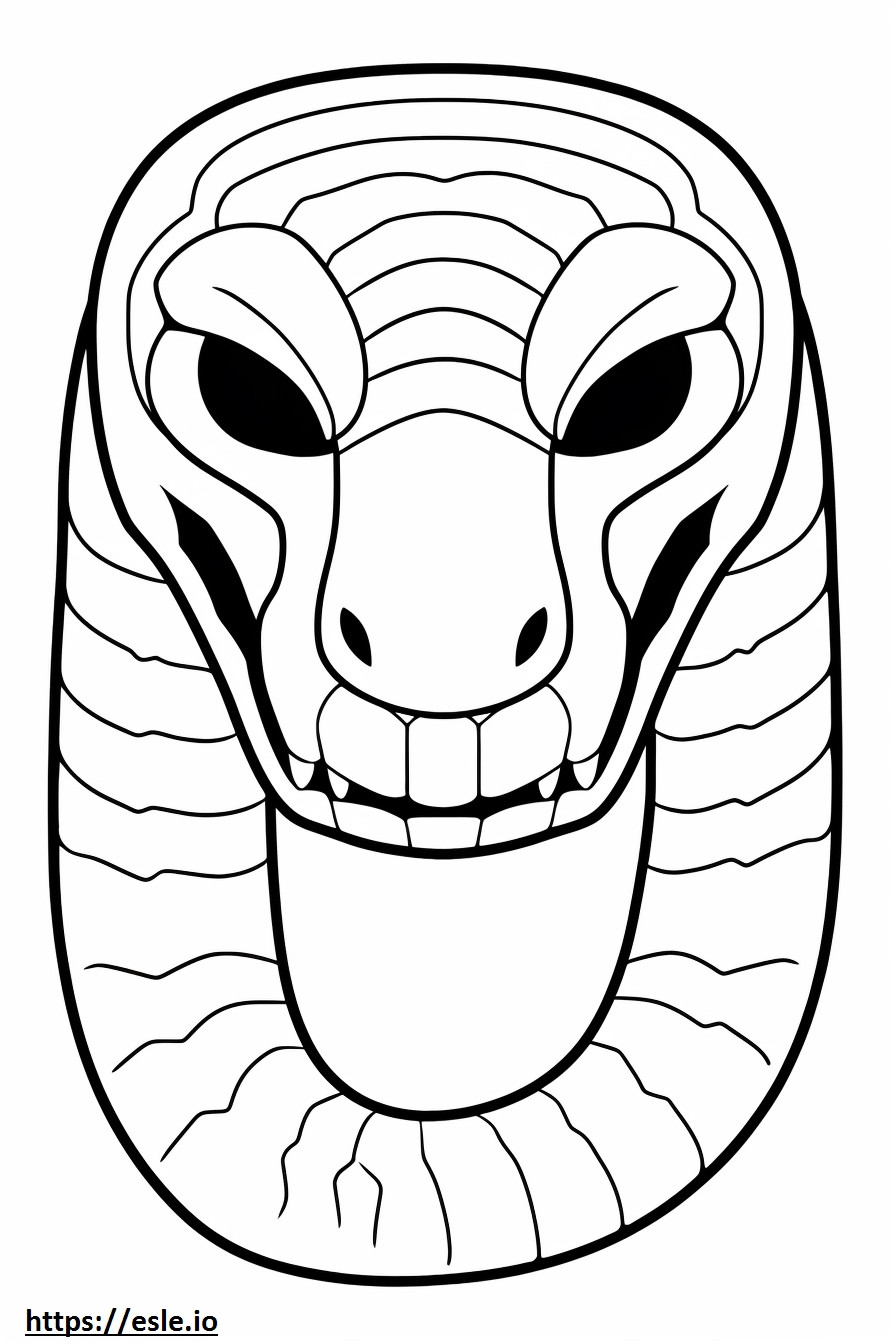 Faccia del Cobra egiziano (Asp egiziano). da colorare