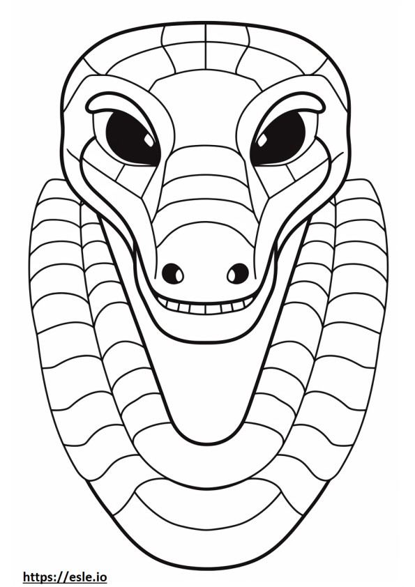 Coloriage Visage de Cobra égyptien (Asp égyptien) à imprimer