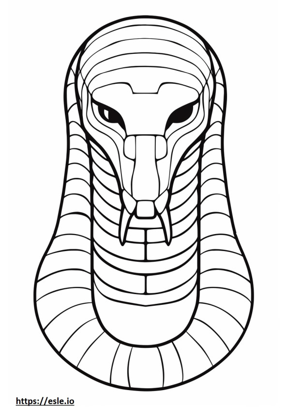 Egyptische Cobra (Egyptische Asp) gezicht kleurplaat