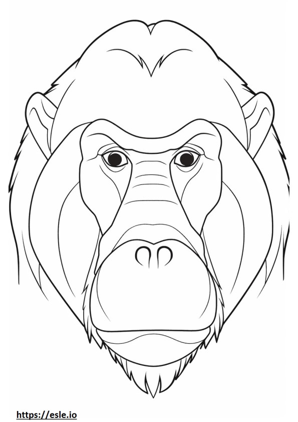Mandrill face coloring page