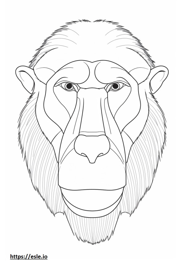 Mandrill face coloring page