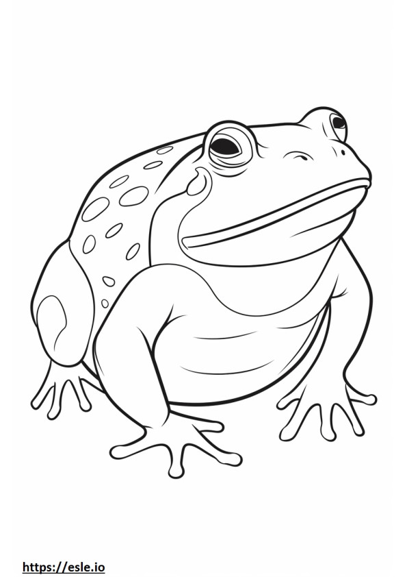 African Bullfrog Kawaii coloring page