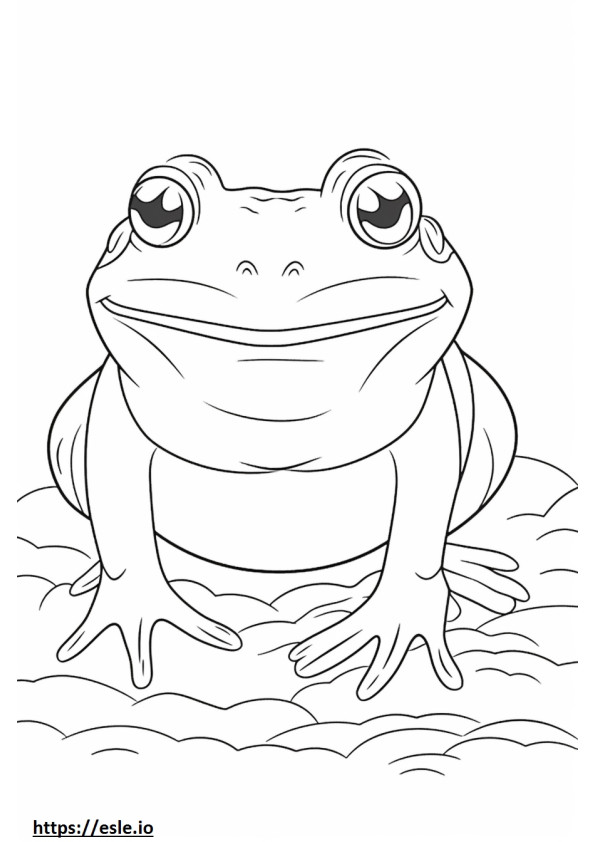 African Bullfrog Kawaii coloring page