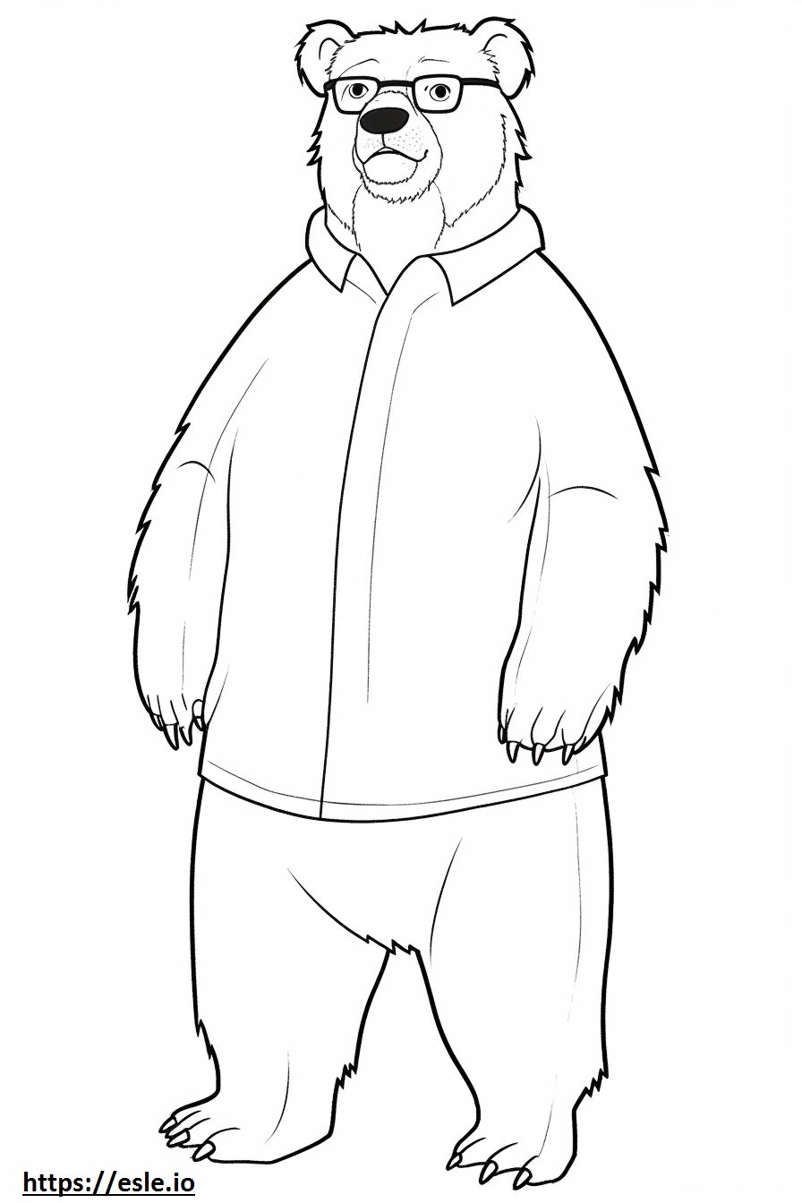 Spectacled Bear full body coloring page