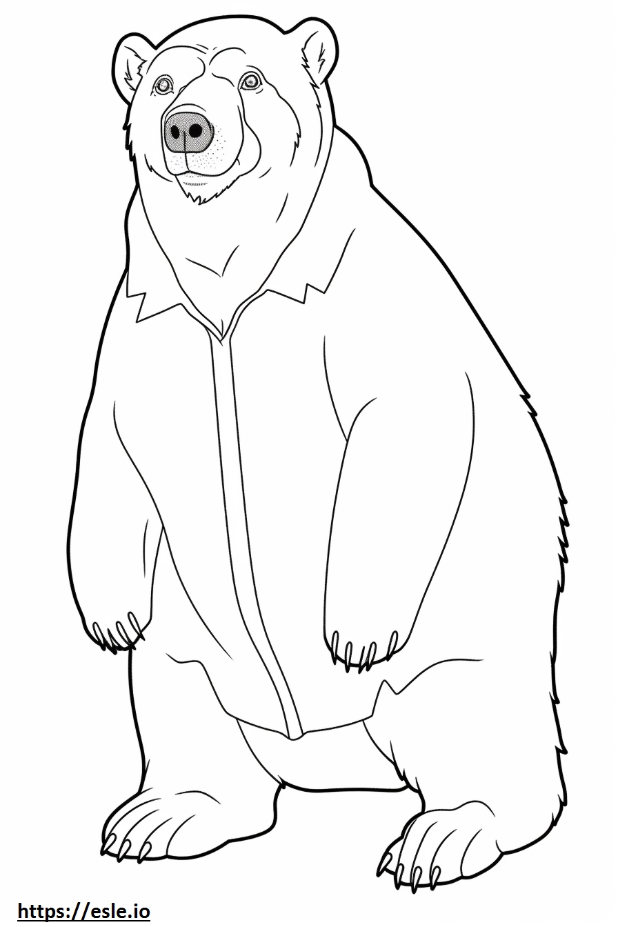 Spectacled Bear full body coloring page