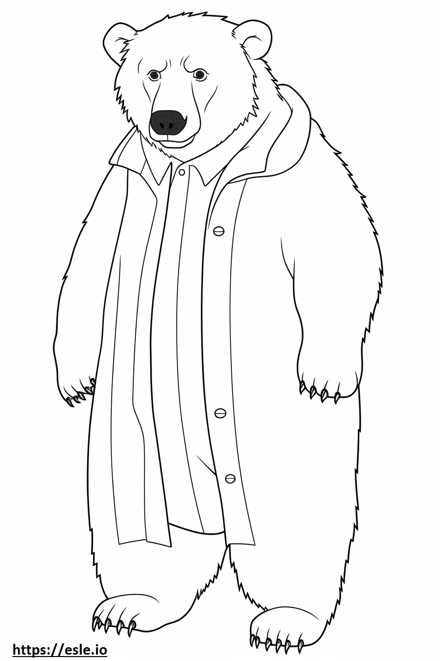 Spectacled Bear full body coloring page