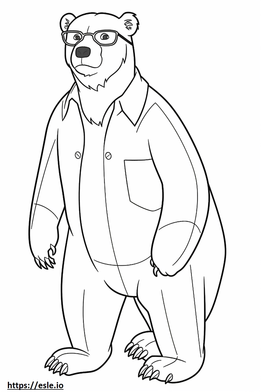 Spectacled Bear full body 3 coloring pages