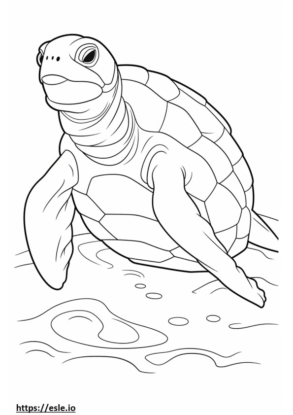 Tartaruga marinha de couro fofa para colorir