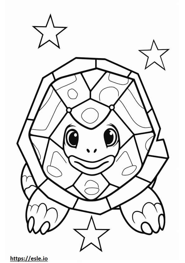 Indian Star Tortoise Kawaii coloring page