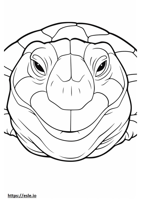 Cara de tortuga mordedora para colorear e imprimir