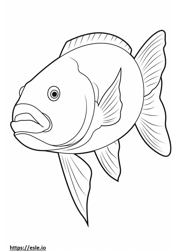 Barramundi Fish Kawaii coloring page
