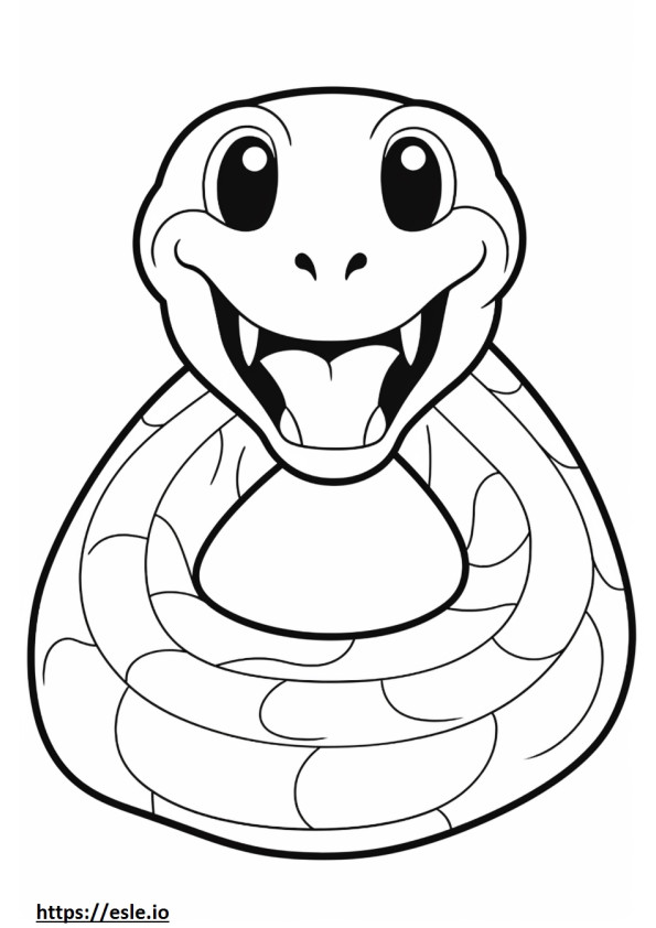 Cobra de água marrom Kawaii para colorir