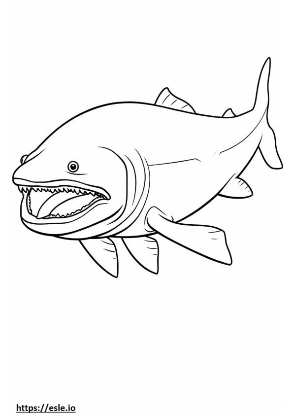 Tubarão Megamouth de corpo inteiro para colorir