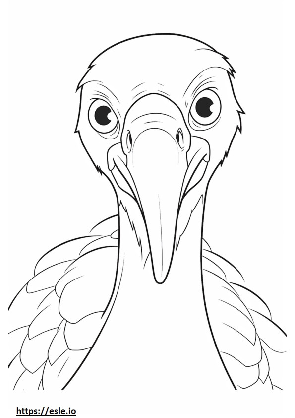 Coloriage Visage de vautour à tête rouge à imprimer