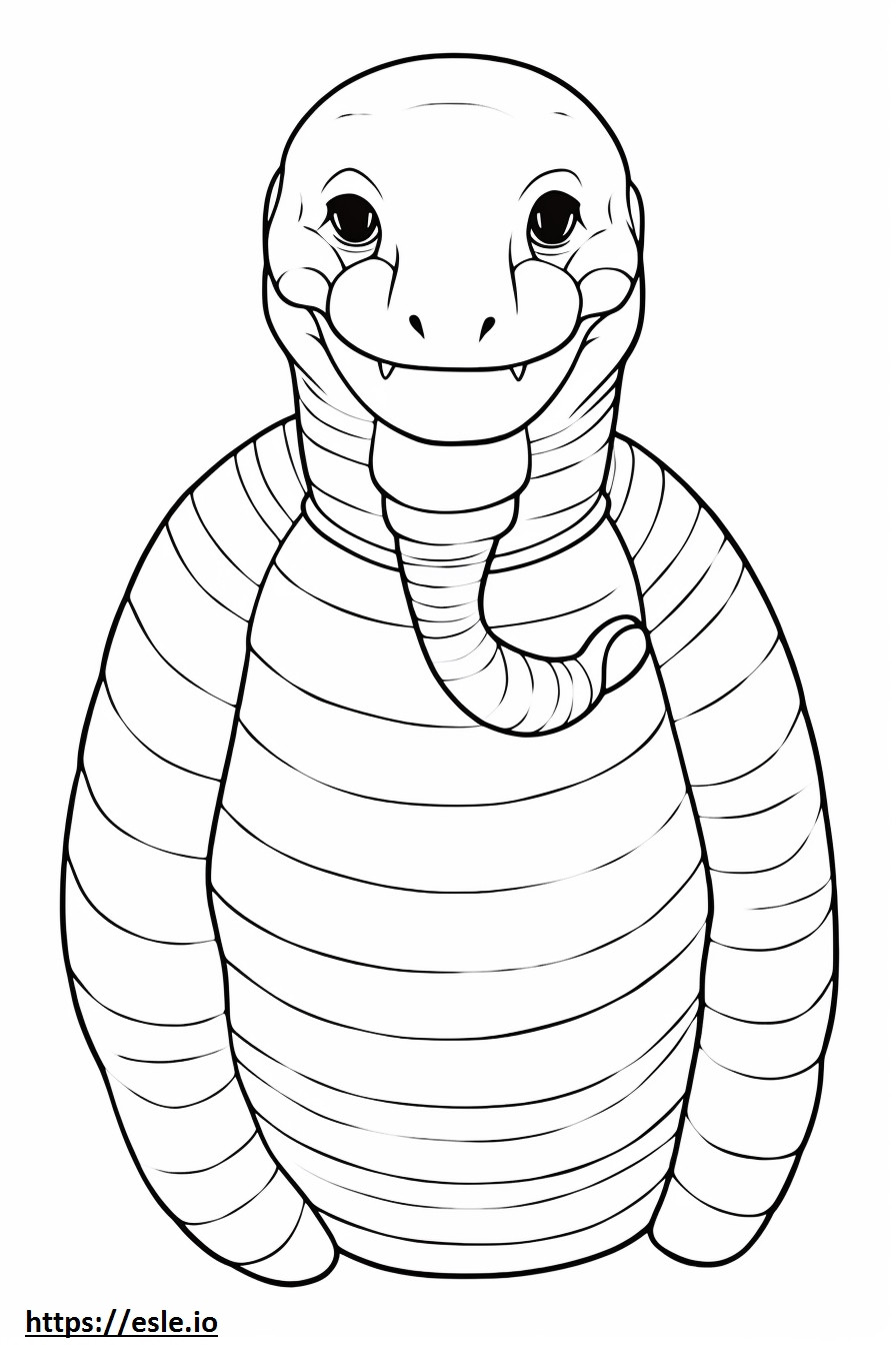 King Cobra Kawaii coloring page