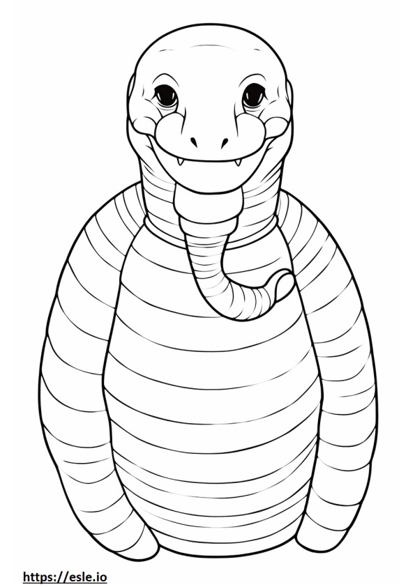 King Cobra Kawaii coloring page