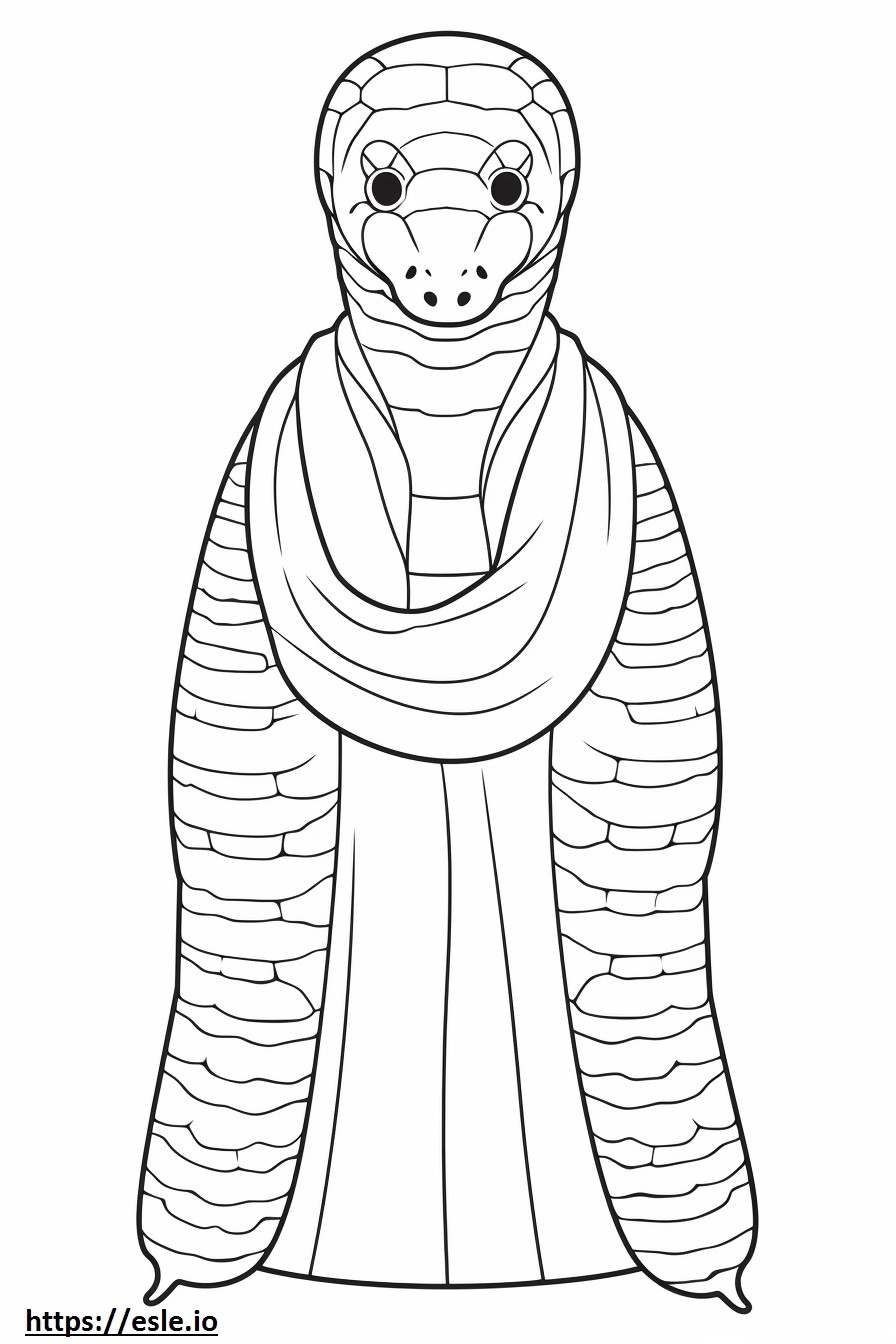 Kuningas Cobra Kawaii värityskuva