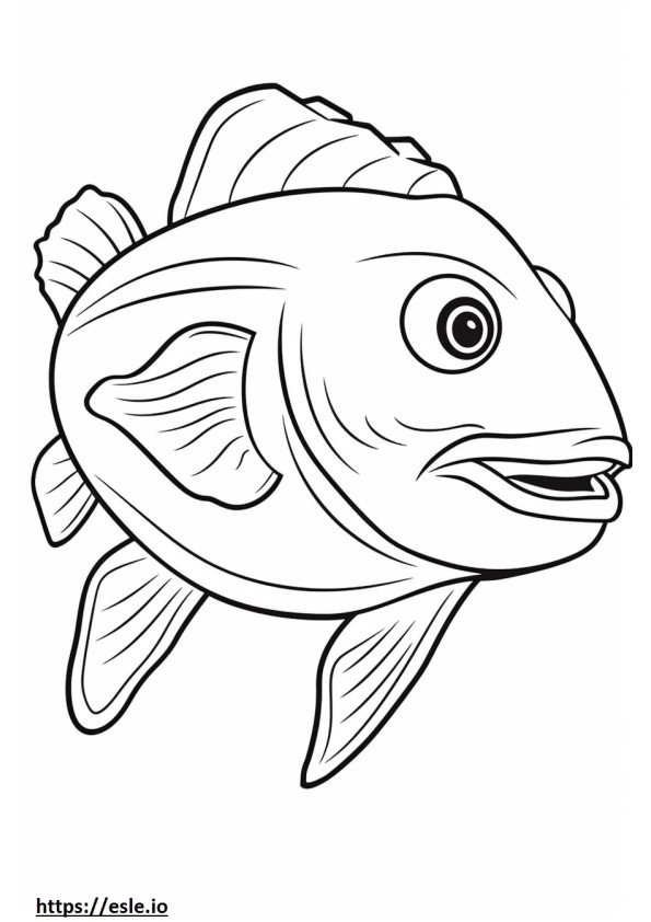 Cory Yayın Balığı sevimli boyama