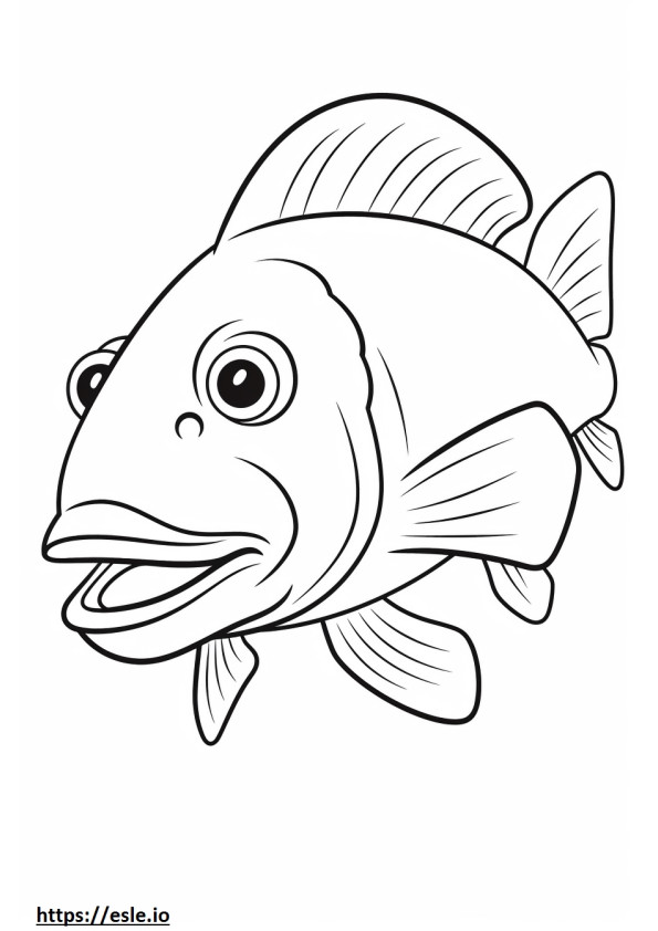 Cory Yayın Balığı sevimli boyama