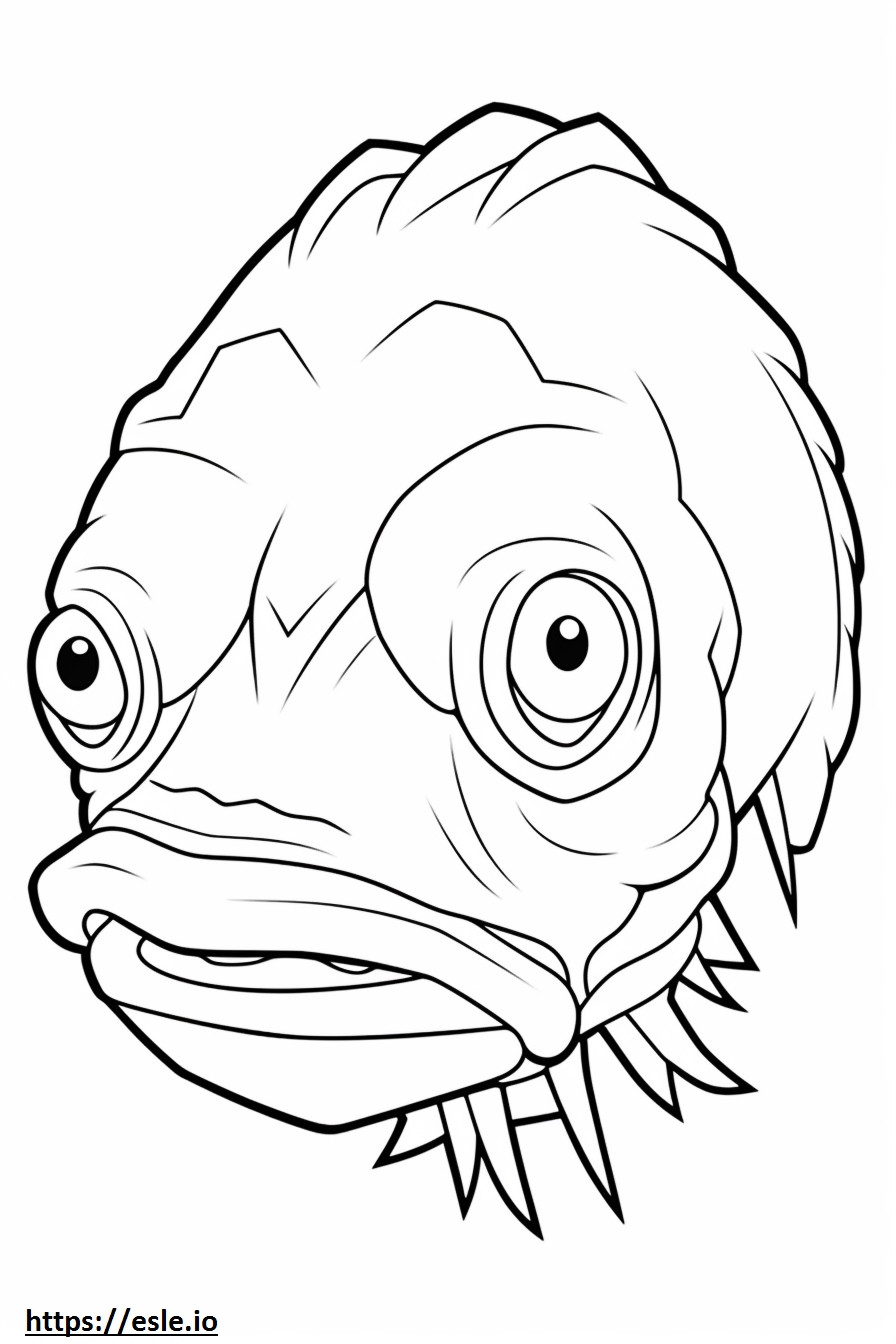 Monkfish face coloring page