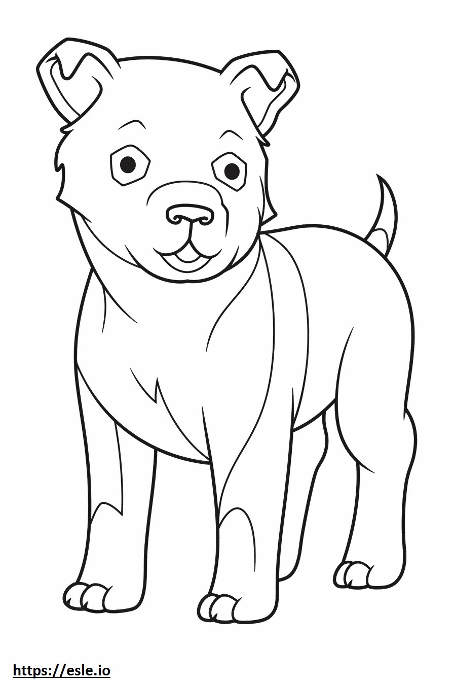 Staffordshire Bull Terrier Kawaii para colorear e imprimir