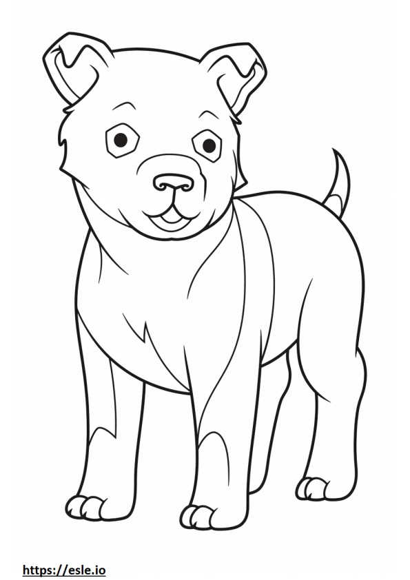 Staffordshire Bull Terrier Kawaii para colorear e imprimir