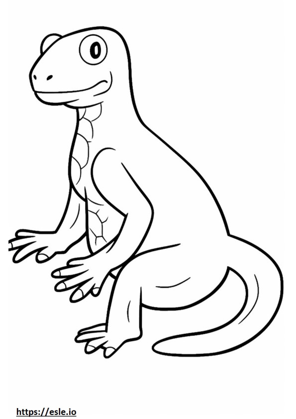 Yellow Spotted Lizard Kawaii coloring page