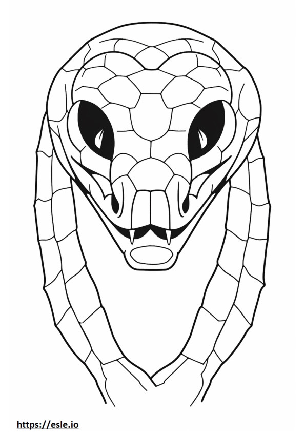 クモ尾角蛇の顔 ぬりえ - 塗り絵