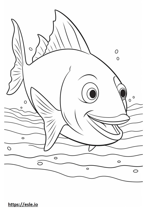 Rainbow Shark Kawaii coloring page